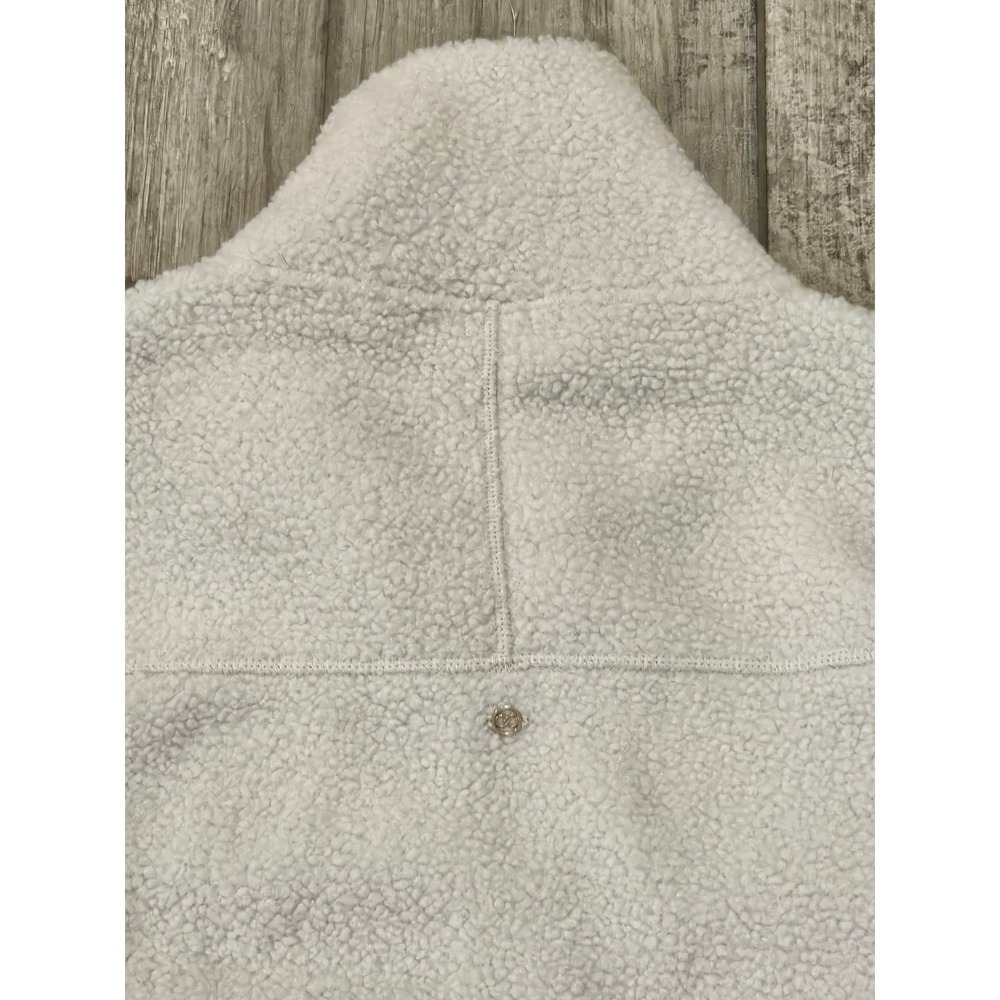 CALIA Seamed Sherpa 1/2 Zip Pullover Size M Cream NEW Fleece Mock‎ Neck Cozy - Picture 7 of 10